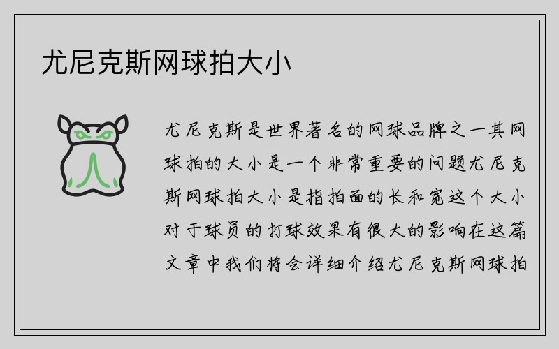 尤尼克斯网球拍大小